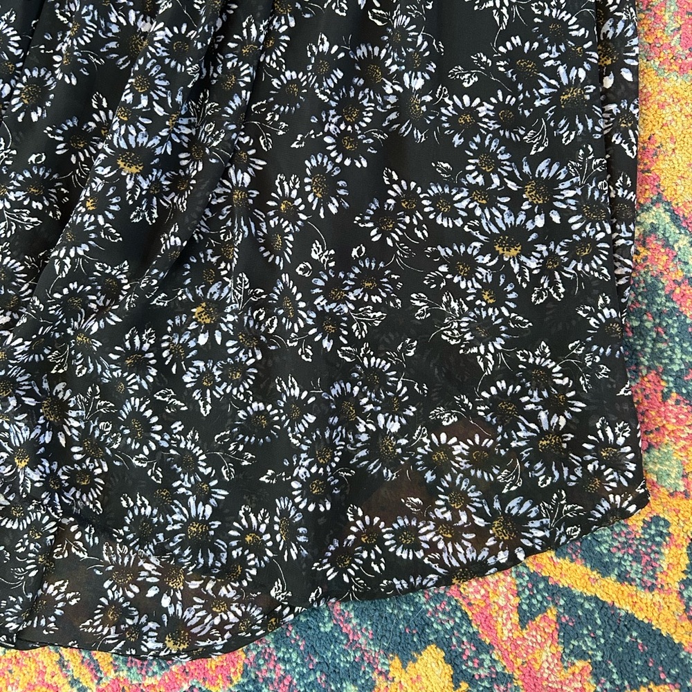 Free People | Women’s Black Floral Long Lace Sleeve Crewneck Dress Size S - Picture 12 of 15